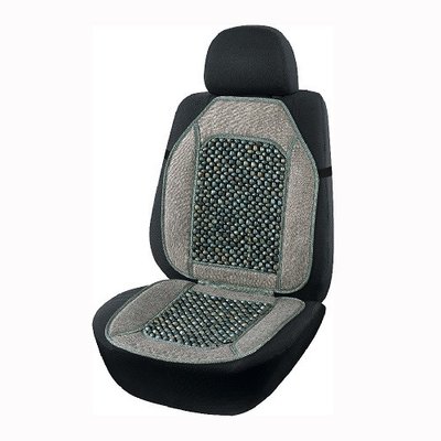 EL 100 653 / Накидка-масажер для автомобільного сидіння (кругла кісточка, льон), 47х100см, сіра 1758671376 фото