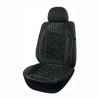 EL 100 652 / Накидка-масажер для автомобільного сидіння (кругла кісточка, льон), 47х100см, чорна 1758671377 фото